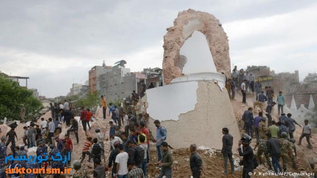 برج دراهارا پس از زلزله